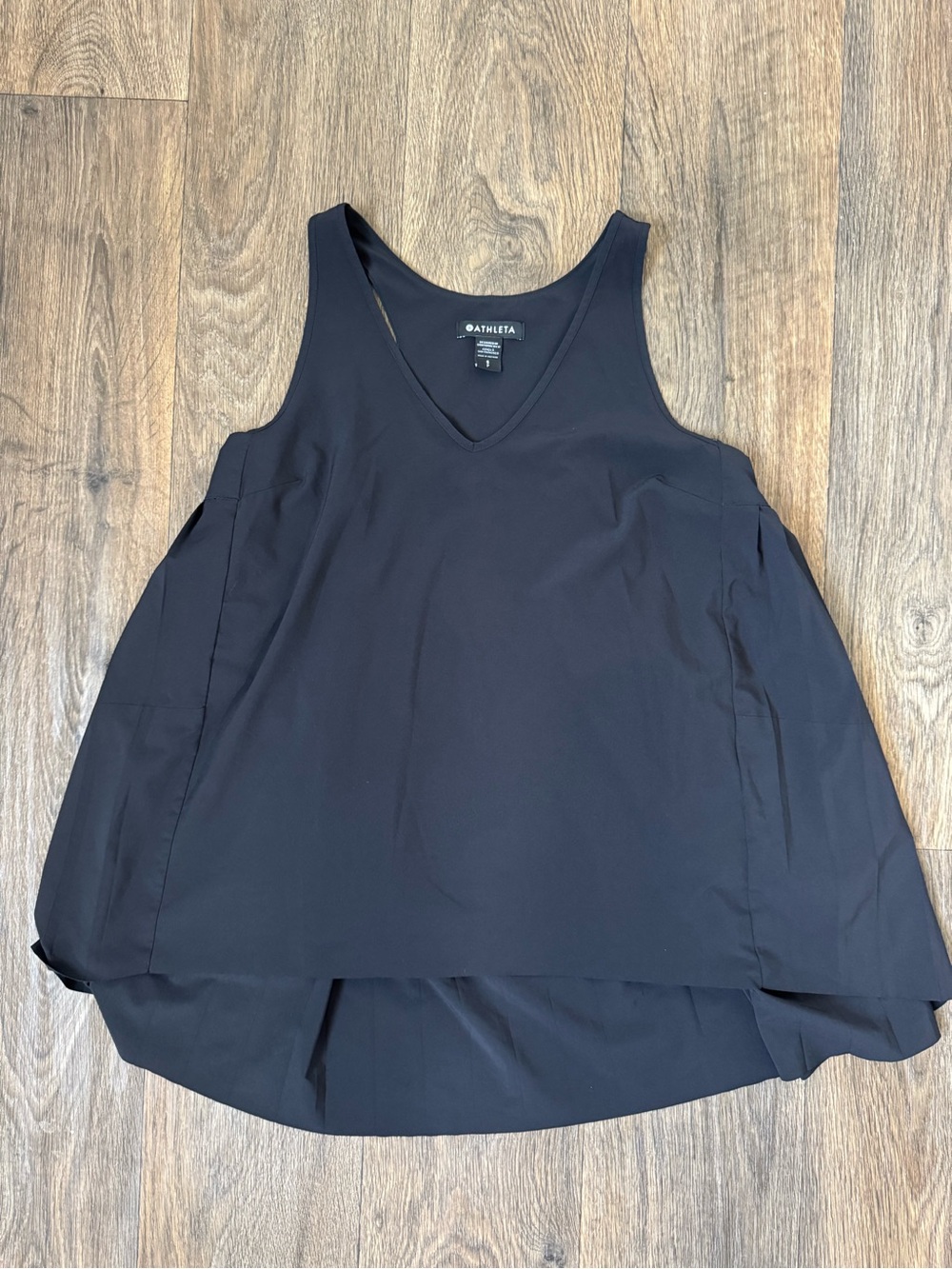 Athleta Women’s Black Swing Forward Pleated Tank Sleeveless Activewear Size S